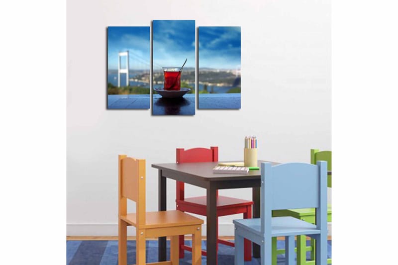 Canvasbilde 3-pk flerfarget - 22x03 cm - Interiør - Maleri & posters - Lerretsbilder