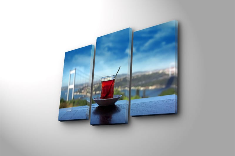 Canvasbilde 3-pk flerfarget - 22x03 cm - Interiør - Maleri & posters - Lerretsbilder