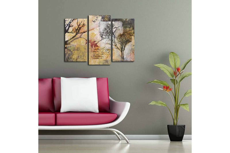 Canvasbilde 3-pk flerfarget - 22x03 cm - Interiør - Maleri & posters - Lerretsbilder