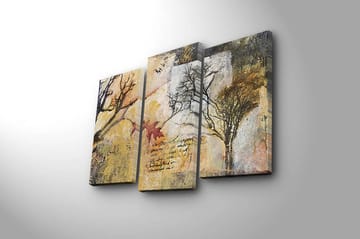 Canvasbilde 3-pk flerfarget - 22x03 cm - Interiør - Maleri & posters - Lerretsbilder