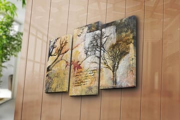 Canvasbilde 3-pk flerfarget - 22x03 cm - Interiør - Maleri & posters - Lerretsbilder