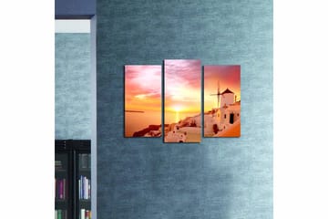 Canvasbilde 3-pk flerfarget - 22x03 cm - Interiør - Maleri & posters - Lerretsbilder