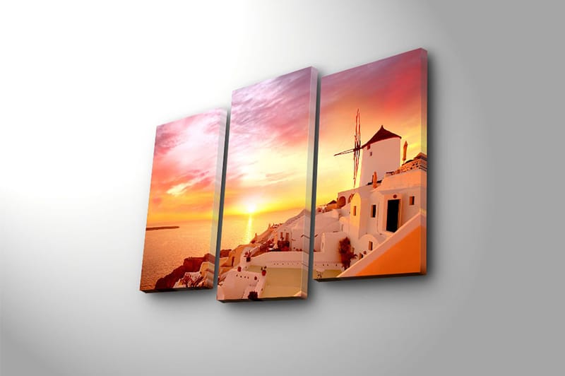 Canvasbilde 3-pk flerfarget - 22x03 cm - Interiør - Maleri & posters - Lerretsbilder