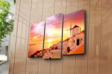 Canvasbilde 3-pk flerfarget - 22x03 cm - Interiør - Maleri & posters - Lerretsbilder