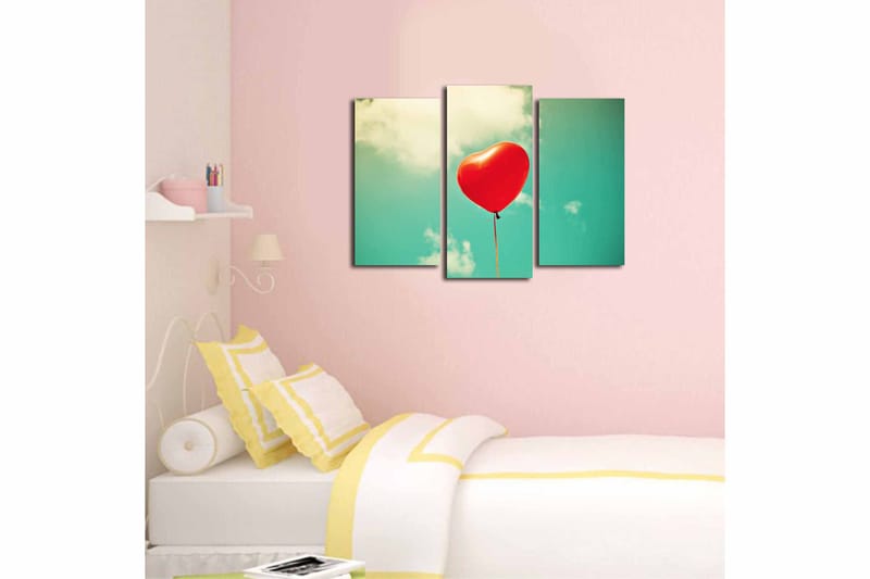 Canvasbilde 3-pk flerfarget - 22x03 cm - Interiør - Maleri & posters - Lerretsbilder