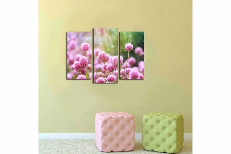 Canvasbilde 3-pk flerfarget - 22x03 cm - Interiør - Maleri & posters - Lerretsbilder