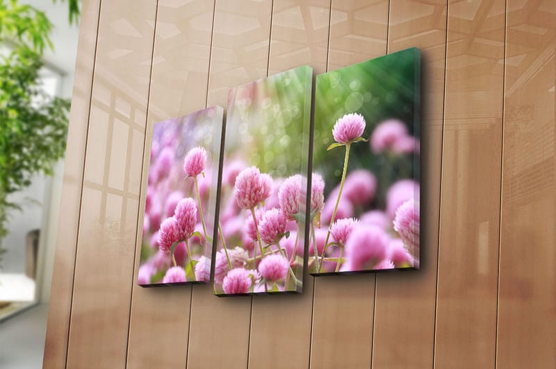 Canvasbilde 3-pk flerfarget - 22x03 cm - Interiør - Maleri & posters - Lerretsbilder