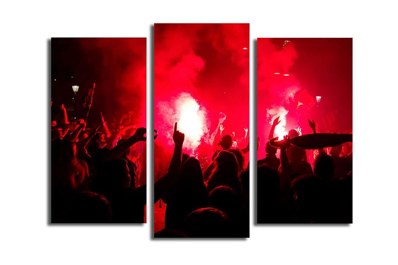 Canvasbilde 3-pk flerfarget - 22x03 cm - Interiør - Maleri & posters - Lerretsbilder