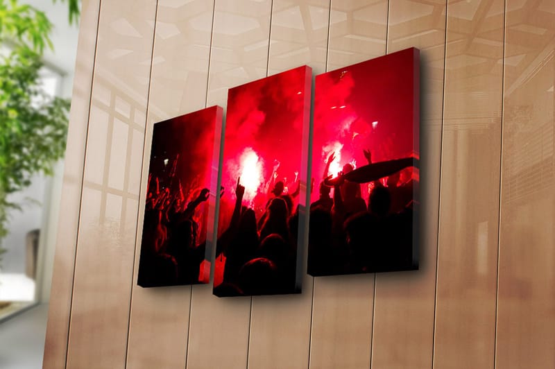 Canvasbilde 3-pk flerfarget - 22x03 cm - Interiør - Maleri & posters - Lerretsbilder