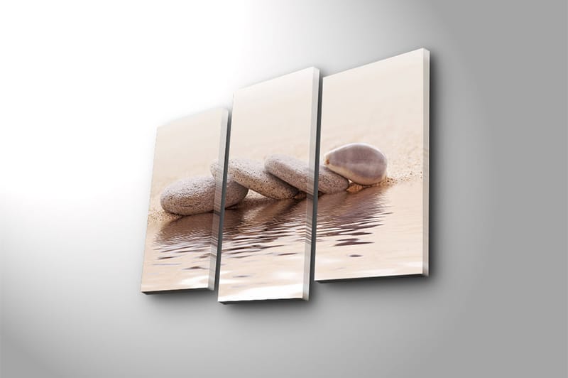 Canvasbilde 3-pk flerfarget - 22x03 cm - Interiør - Maleri & posters - Lerretsbilder