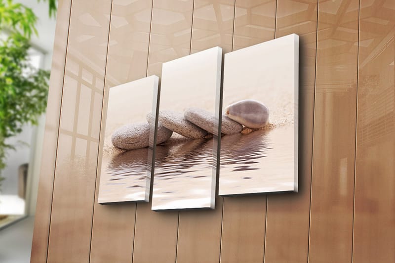 Canvasbilde 3-pk flerfarget - 22x03 cm - Interiør - Maleri & posters - Lerretsbilder