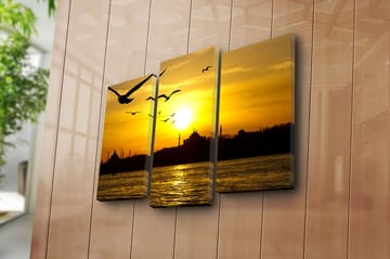Canvasbilde 3-pk flerfarget - 22x03 cm - Interiør - Maleri & posters - Lerretsbilder