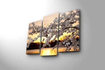 Canvasbilde 3-pk flerfarget - 22x03 cm - Interiør - Maleri & posters - Lerretsbilder