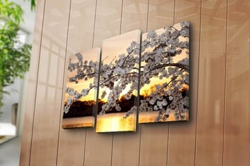Canvasbilde 3-pk flerfarget - 22x03 cm - Interiør - Maleri & posters - Lerretsbilder