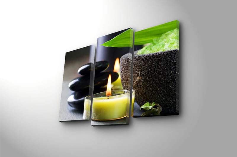 Canvasbilde 3-pk flerfarget - 22x03 cm - Interiør - Maleri & posters - Lerretsbilder