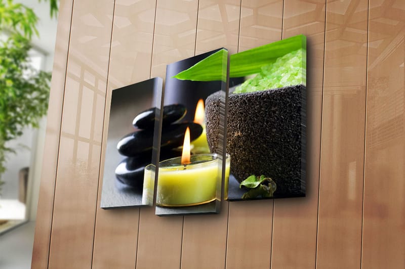 Canvasbilde 3-pk flerfarget - 22x03 cm - Interiør - Maleri & posters - Lerretsbilder