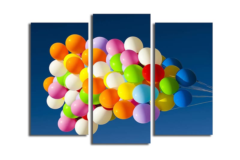 Canvasbilde 3-pk flerfarget - 22x03 cm - Interiør - Maleri & posters - Lerretsbilder
