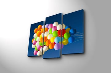 Canvasbilde 3-pk flerfarget - 22x03 cm - Interiør - Maleri & posters - Lerretsbilder