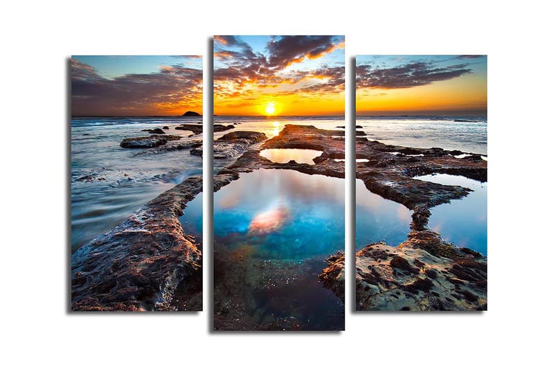 Canvasbilde 3-pk flerfarget - 22x03 cm - Interiør - Maleri & posters - Lerretsbilder