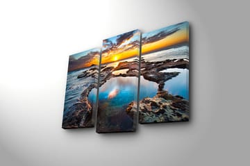 Canvasbilde 3-pk flerfarget - 22x03 cm - Interiør - Maleri & posters - Lerretsbilder