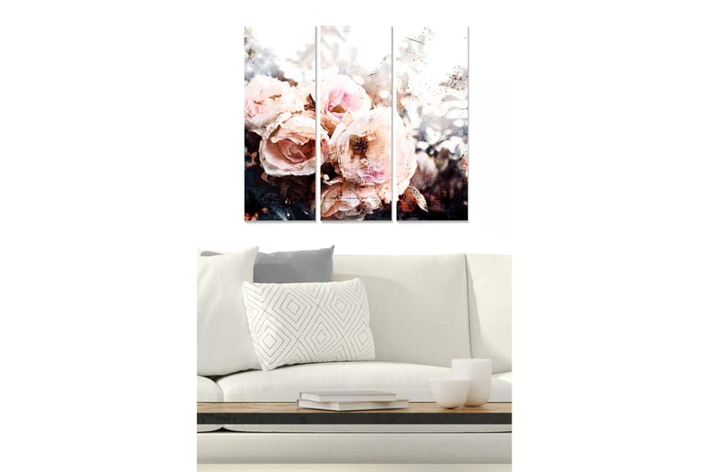 Canvasbilde 3-pk flerfarget - 22x05 cm - Interiør - Maleri & posters - Lerretsbilder