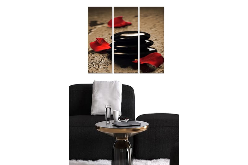 Canvasbilde 3-pk flerfarget - 22x05 cm - Interiør - Maleri & posters - Lerretsbilder