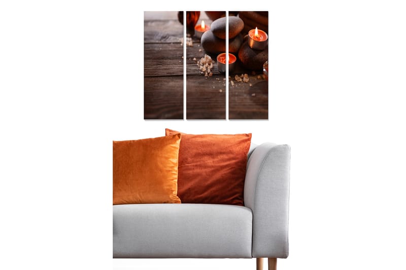 Canvasbilde 3-pk flerfarget - 22x05 cm - Interiør - Maleri & posters - Lerretsbilder