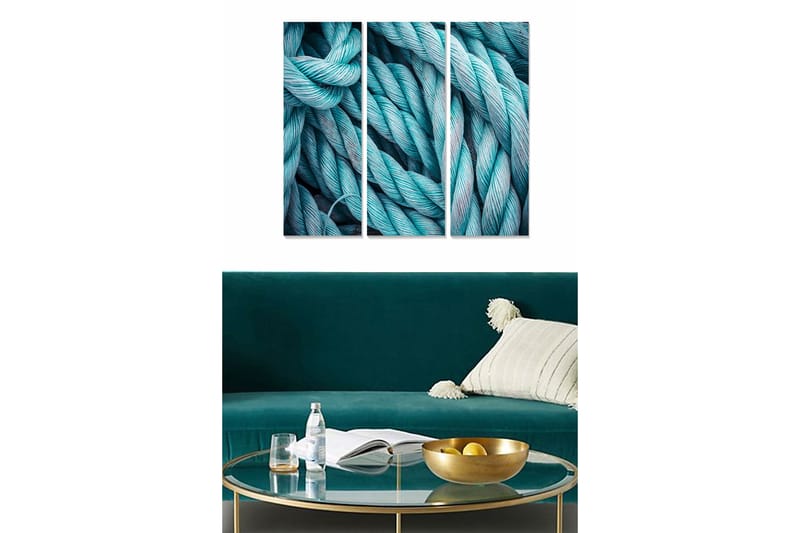 Canvasbilde 3-pk flerfarget - 22x05 cm - Interiør - Maleri & posters - Lerretsbilder