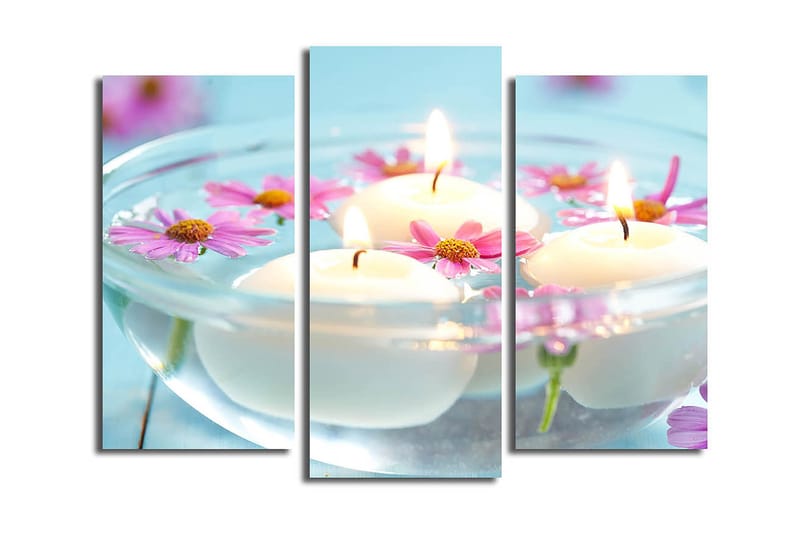 Canvasbilde 3-pk flerfarget, 22x03 cm