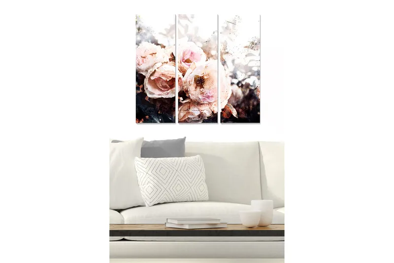 Canvasbilde 3-pk flerfarget, 22x05 cm