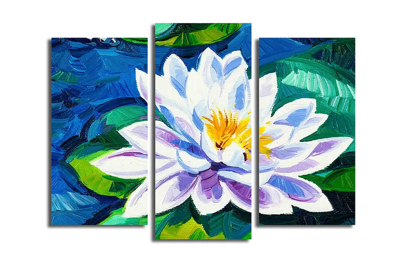 Canvasbilde 3-pk flerfarget, 22x03 cm