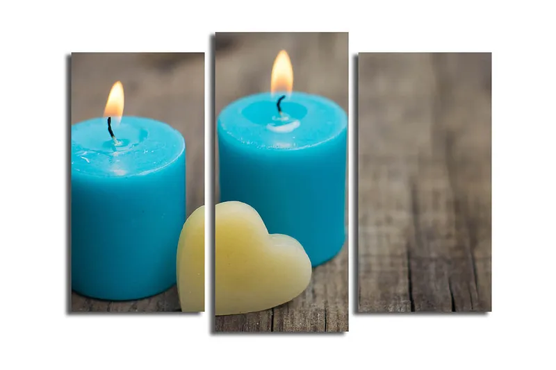 Canvasbilde 3-pk flerfarget, 22x03 cm