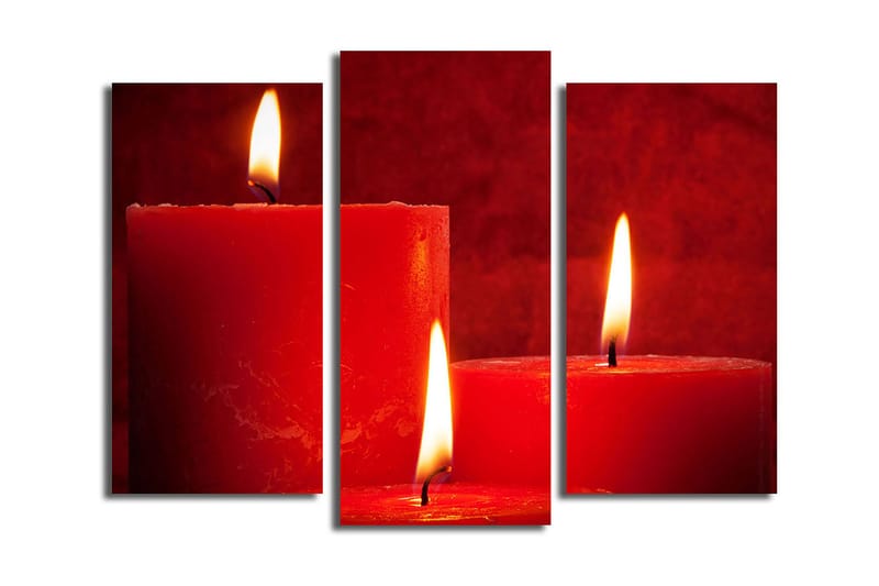 Canvasbilde 3-pk flerfarget, 22x03 cm