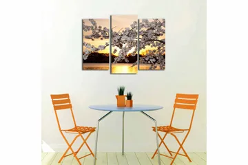 Canvasbilde 3-pk flerfarget - 22x03 cm - Interiør - Maleri & posters - Lerretsbilder