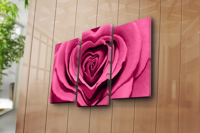 Canvasbilde 3-pk flerfarget - 22x03 cm - Interiør - Maleri & posters - Lerretsbilder