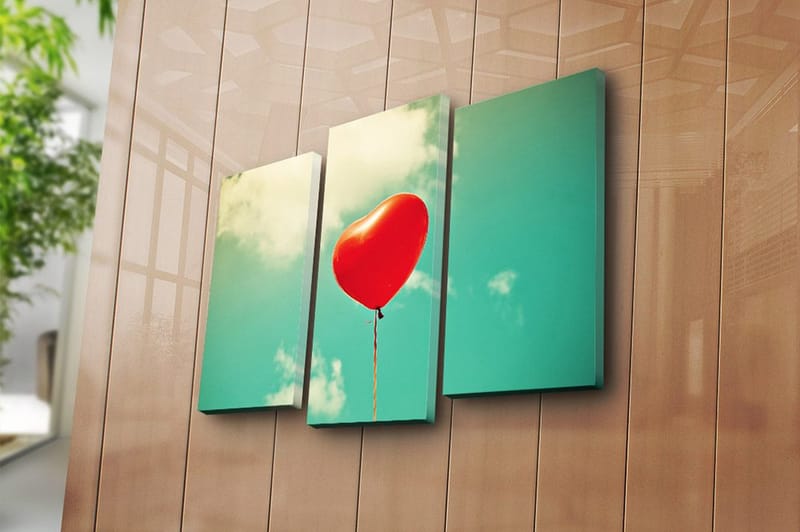 Canvasbilde 3-pk flerfarget - 22x03 cm - Interiør - Maleri & posters - Lerretsbilder