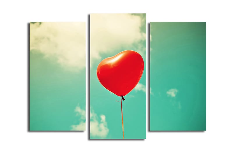 Canvasbilde 3-pk flerfarget, 22x03 cm