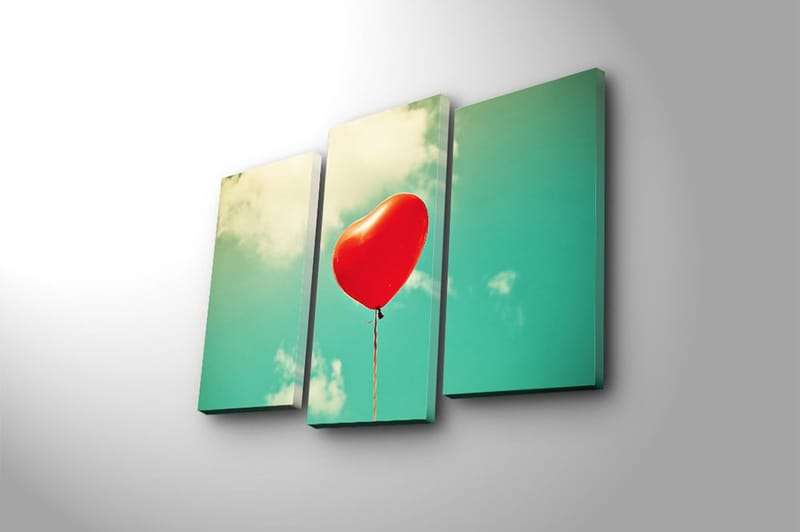 Canvasbilde 3-pk flerfarget - 22x03 cm - Interiør - Maleri & posters - Lerretsbilder