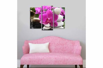 Canvasbilde 3-pk flerfarget - 22x03 cm - Interiør - Maleri & posters - Lerretsbilder