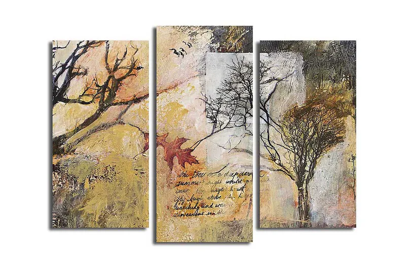 Canvasbilde 3-pk flerfarget, 22x03 cm