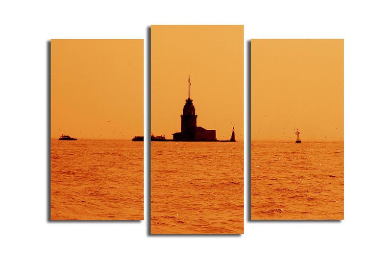 Canvasbilde 3-pk flerfarget, 22x03 cm