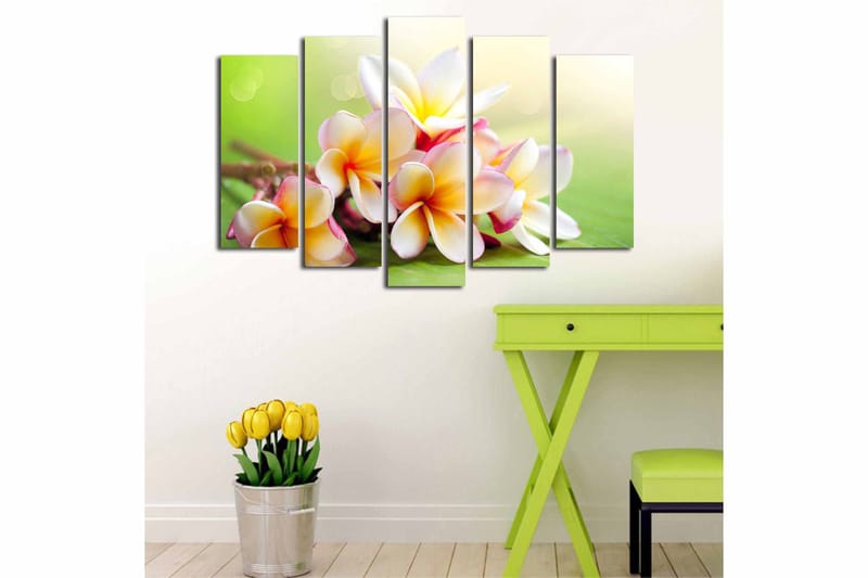 Canvasbilde 5-pk flerfarget - 11x96 cm - Interiør - Maleri & posters - Lerretsbilder