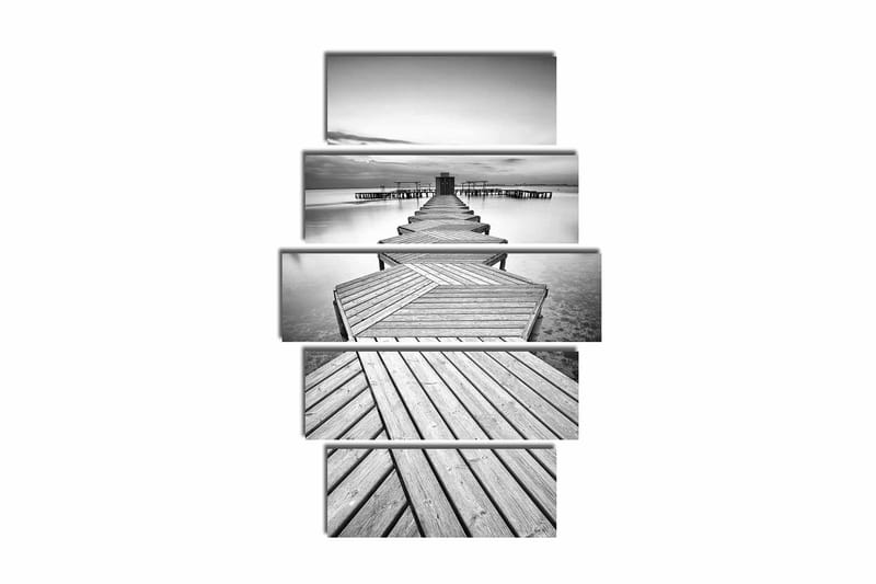 Canvasbilde 5-pk flerfarget - 11x96 cm - Interiør - Maleri & posters - Lerretsbilder