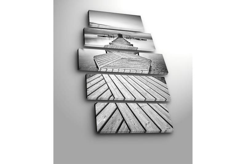 Canvasbilde 5-pk flerfarget - 11x96 cm - Interiør - Maleri & posters - Lerretsbilder