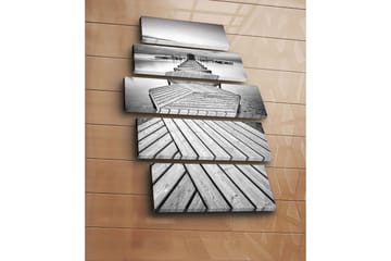 Canvasbilde 5-pk flerfarget - 11x96 cm - Interiør - Maleri & posters - Lerretsbilder