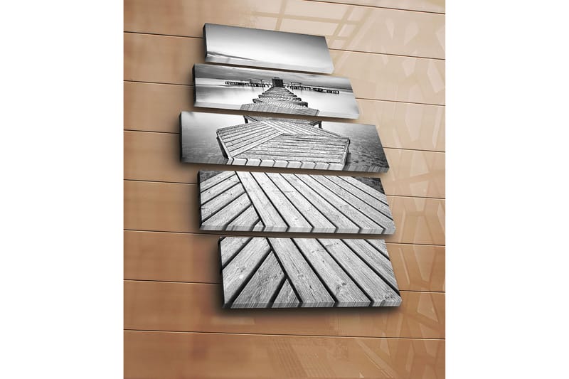 Canvasbilde 5-pk flerfarget - 11x96 cm - Interiør - Maleri & posters - Lerretsbilder