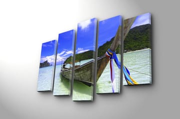 Canvasbilde 5-pk flerfarget - 11x96 cm - Interiør - Maleri & posters - Lerretsbilder