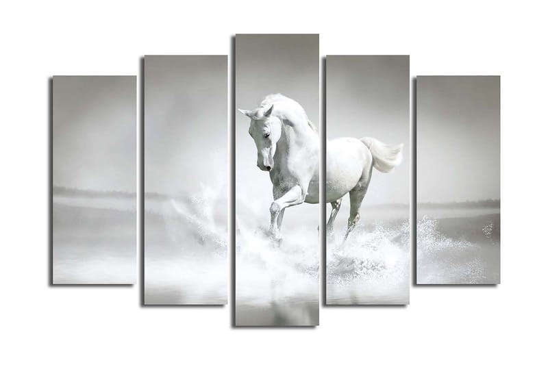 Canvasbilde 5-pk flerfarget - 11x96 cm - Interiør - Maleri & posters - Lerretsbilder