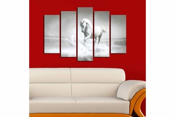 Canvasbilde 5-pk flerfarget - 11x96 cm - Interiør - Maleri & posters - Lerretsbilder