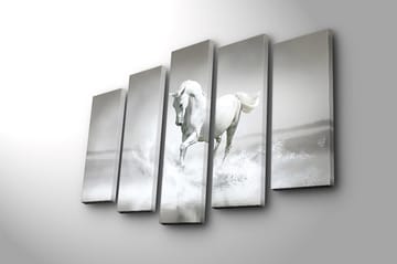 Canvasbilde 5-pk flerfarget - 11x96 cm - Interiør - Maleri & posters - Lerretsbilder
